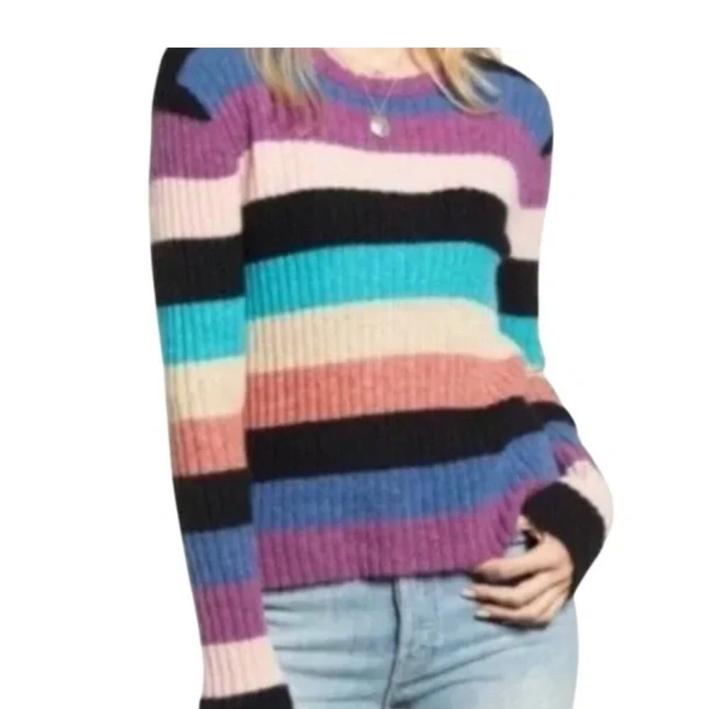 Rails Kylie Black Rainbow Alpaca wool blend sweater